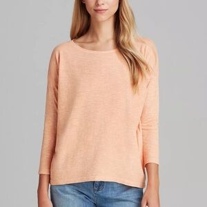 EILEEN FISHER sz M Nectar Hemp Organic Cotton Twist BALLET NECK Wedge SHIRT Top